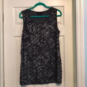 Style&co silver/gray diagonal ruffle tunic size L